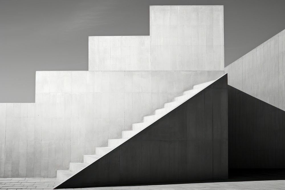 Architecture staircase building monochrome.