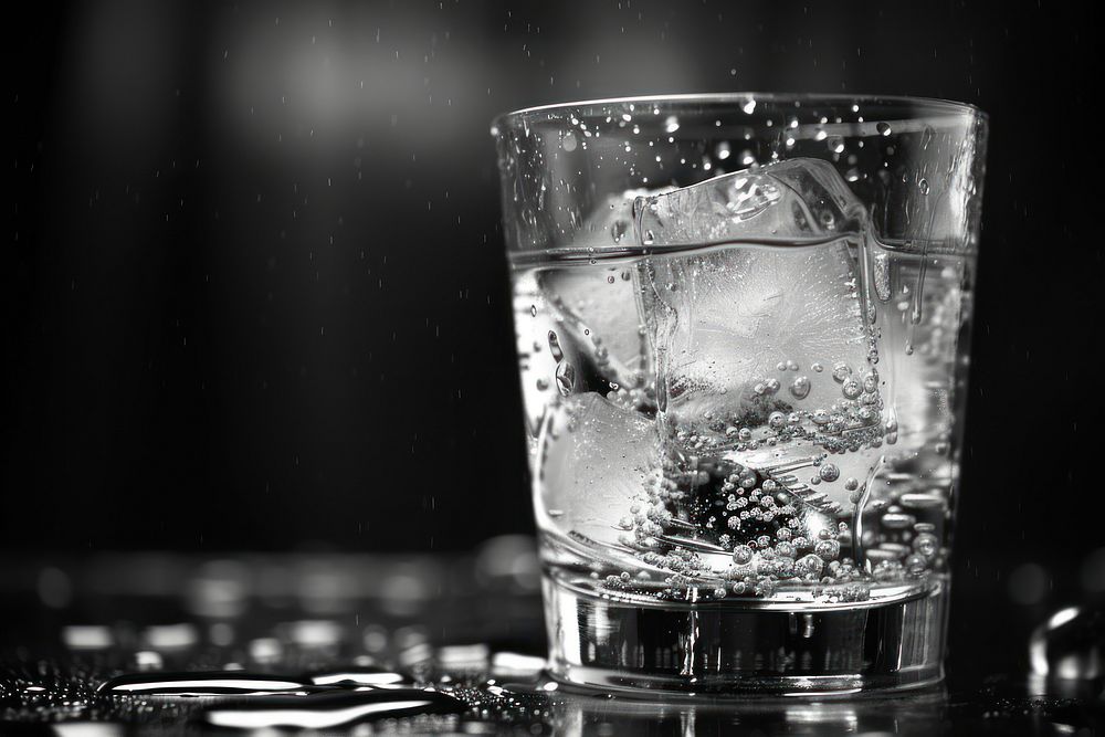Drink glass refreshment monochrome.