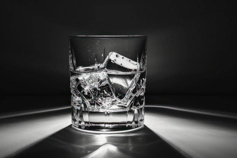 Glass drink refreshment monochrome.