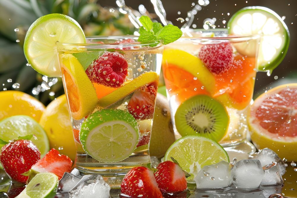 Fruit drink strawberry grapefruit.