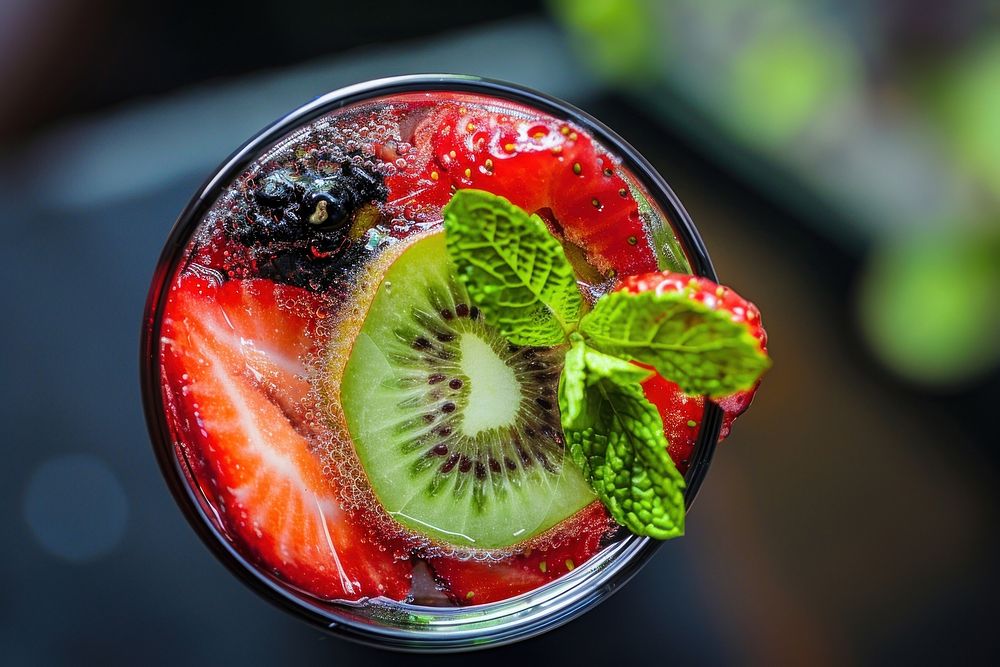 Fruit strawberry drink glass.
