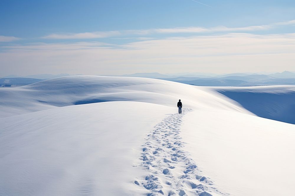 Snow landscape outdoors walking.