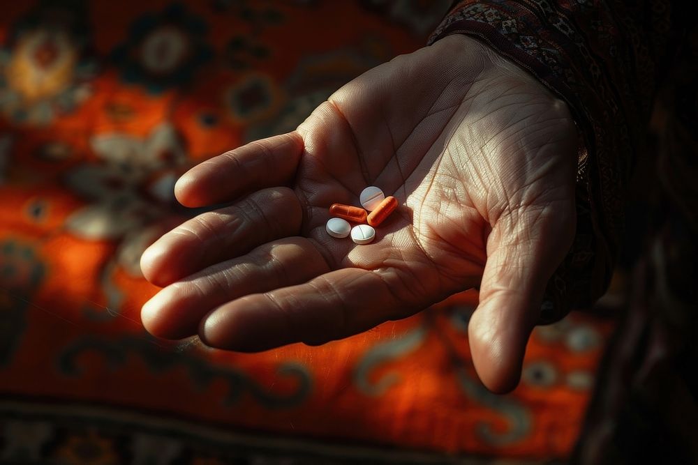 Medicine hand pill medication.