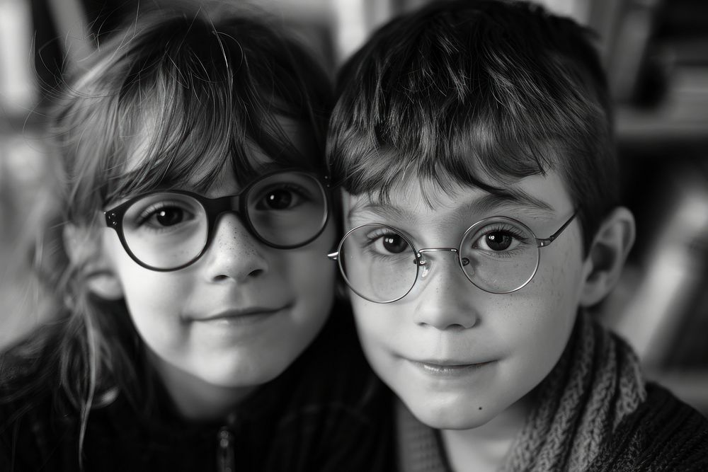 Portrait glasses child photo.