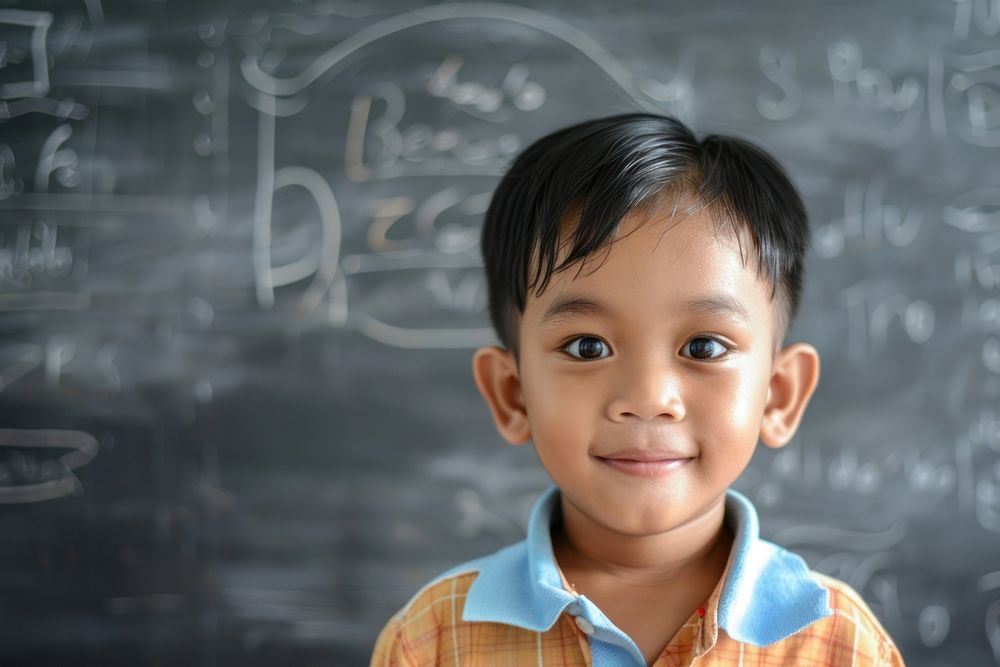 Blackboard student child photo.