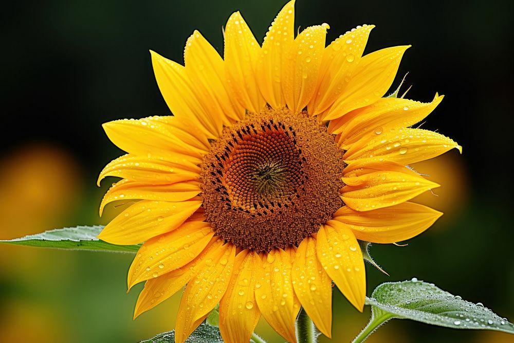 Sunflower blossom plant inflorescence.