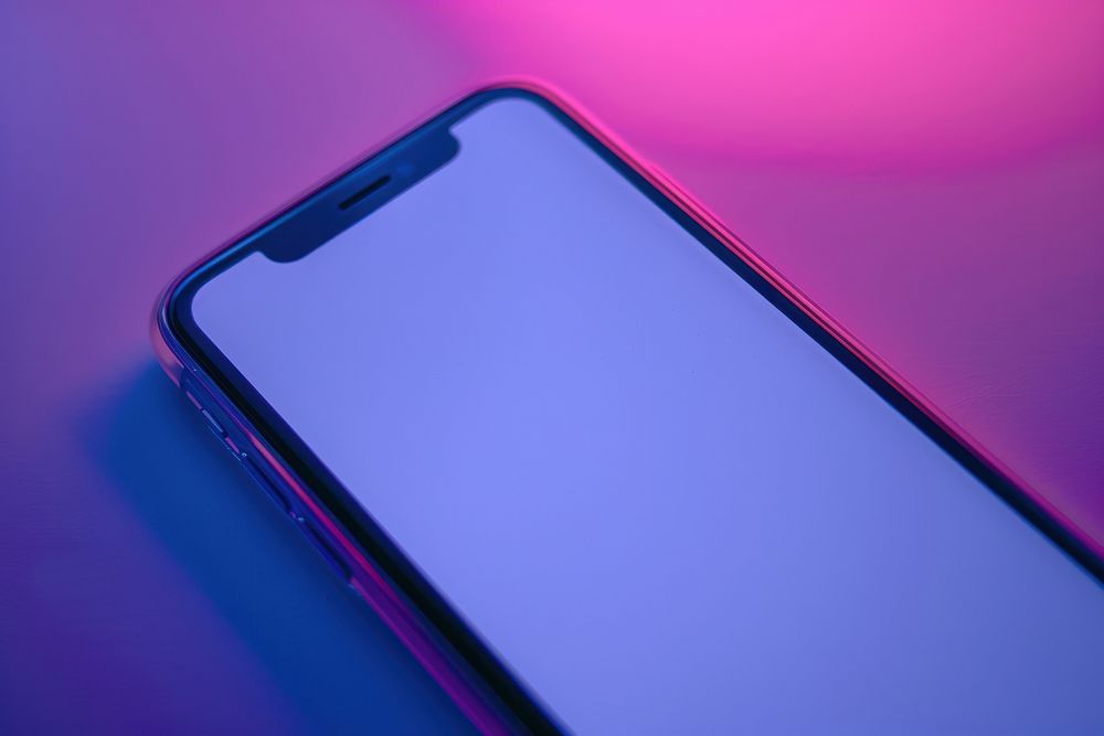 Screen phone pink blue.
