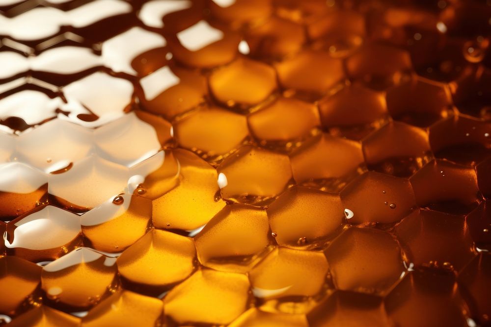 Gold honey backgrounds honeycomb condensation.