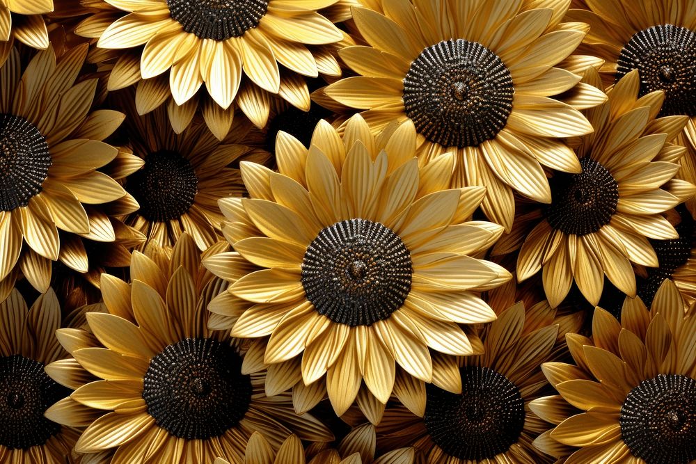 Gold sunflower pattern backgrounds petal plant.