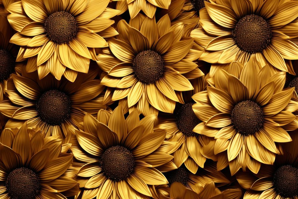 Gold sunflower pattern backgrounds petal plant.