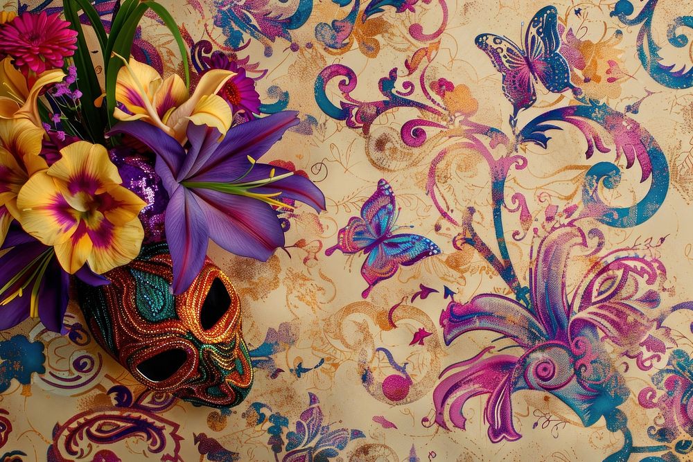 Wallpaper pattern flower purple.