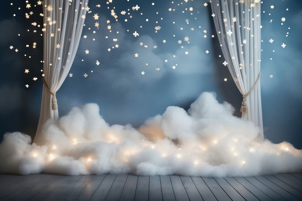 3D cloud in sky backdrop room lighting illuminated tranquility.