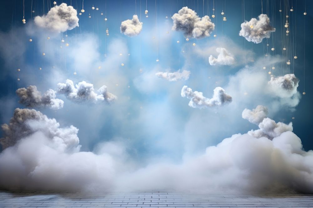 3D cloud in sky backdrop room backgrounds outdoors nature.