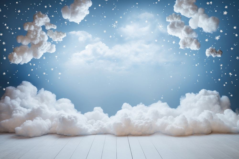 3D cloud in sky backdrop room backgrounds nature snow.