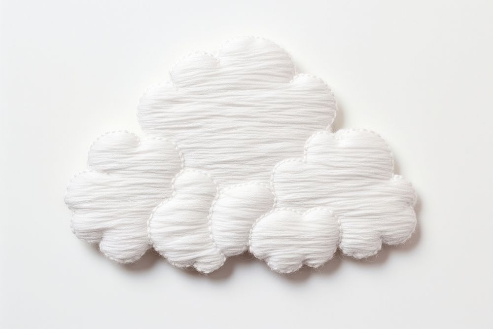 Cloud in embroidery style white creativity pattern.