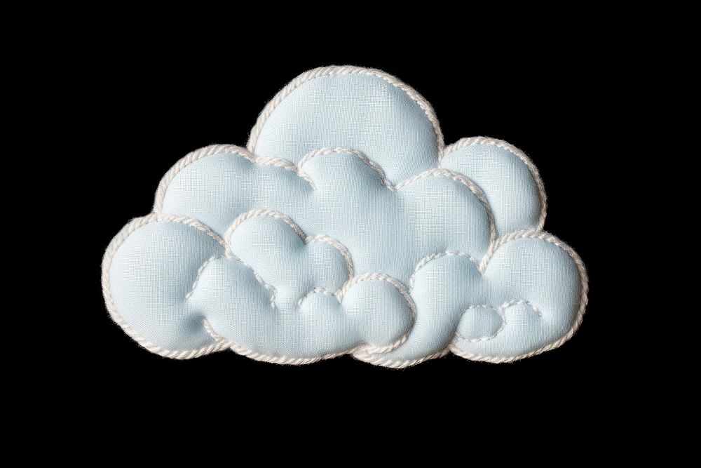 Cloud in embroidery style white darkness overcast.