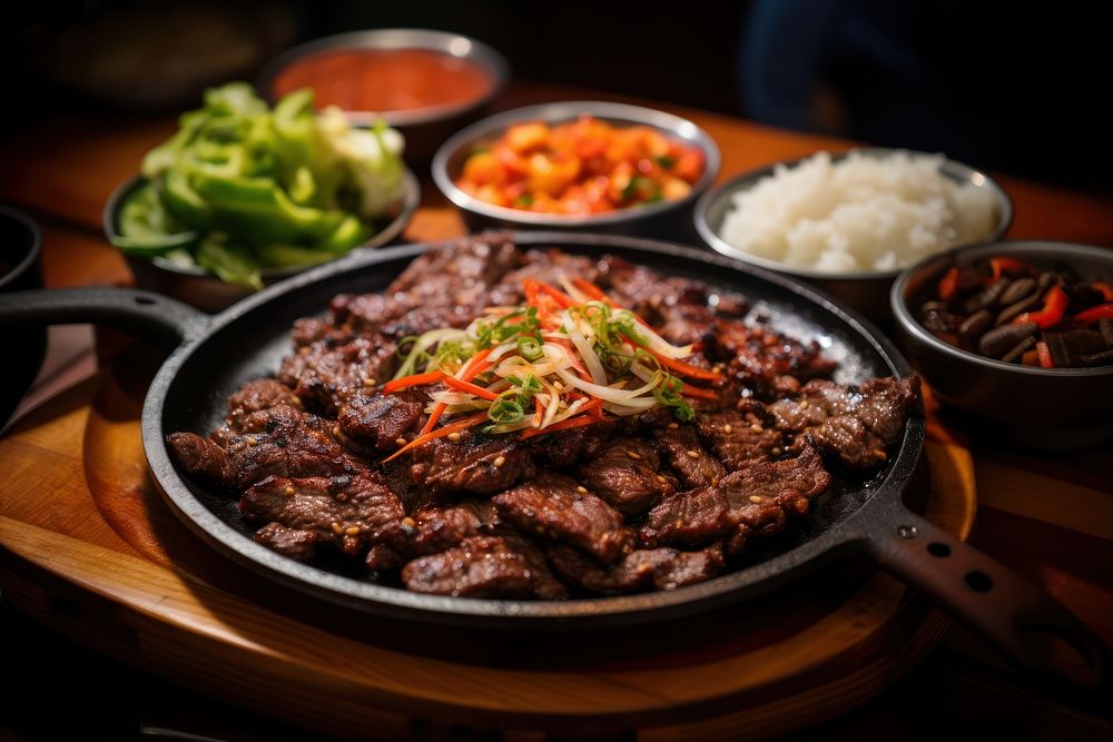 Bulgogi table plate meat. | Premium Photo - rawpixel