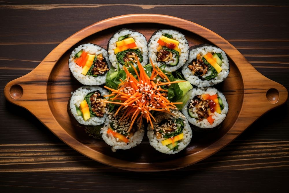 Gimbap sushi table plate.