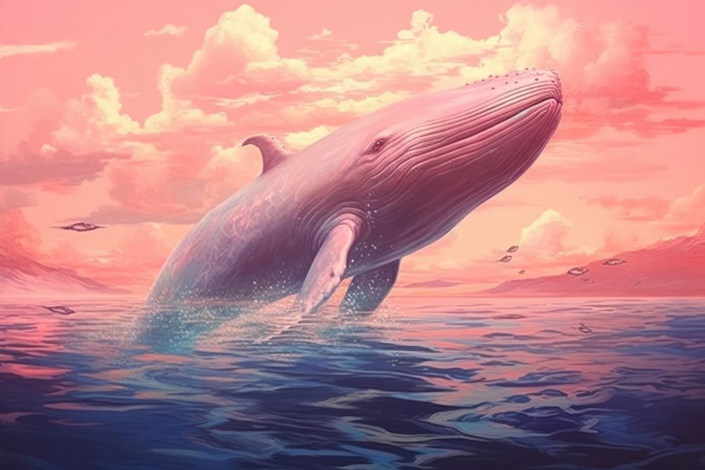 Whale in the pastel sky outdoors animal mammal.