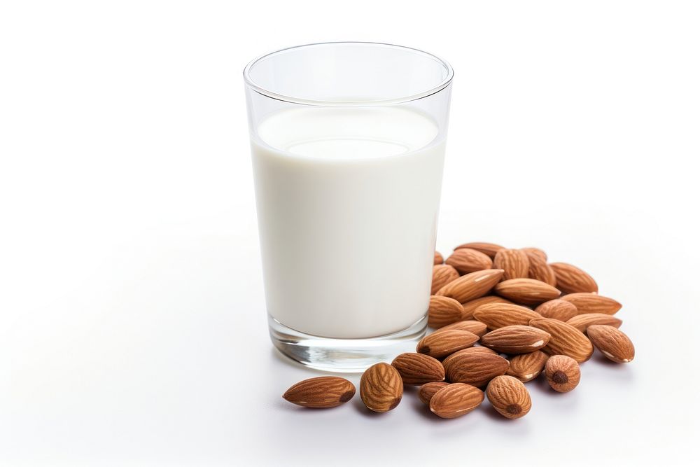 Almond milk dairy food seed.
