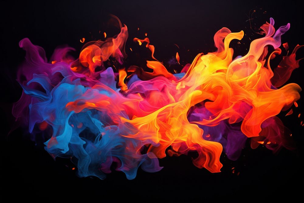 Abstract colorful fire backgrounds pattern black background.