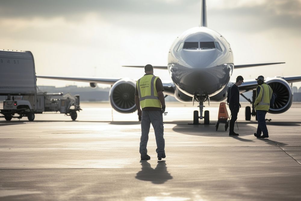 Airport ground crew directing aircraft | Premium Photo - rawpixel