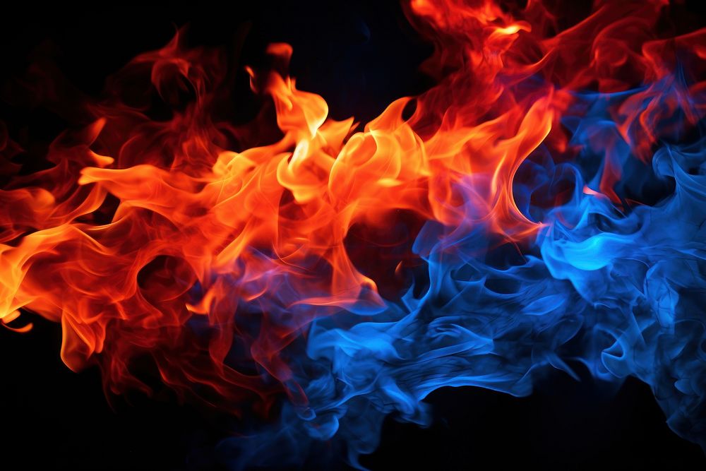 Blue and red fire backgrounds black background fragility.