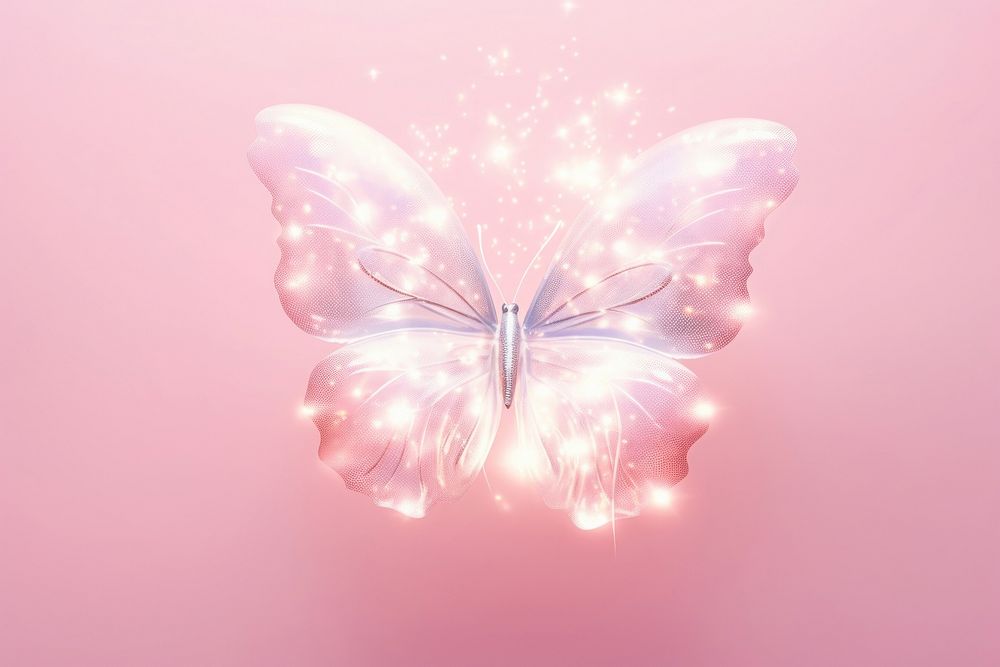 Illuminated butterfly pink celebration.