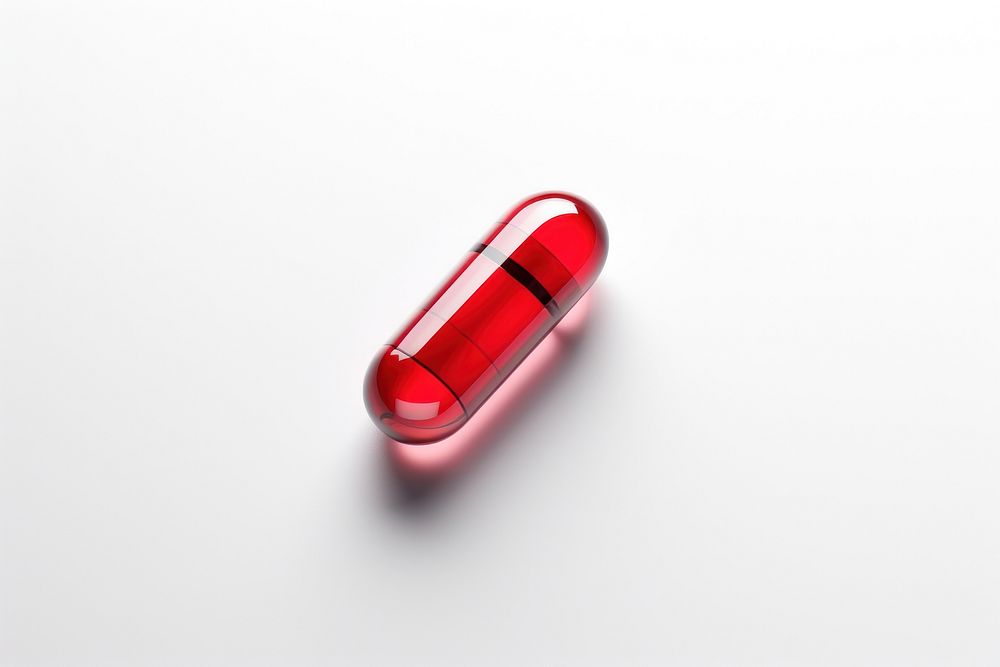 Capsule pill white background medication.