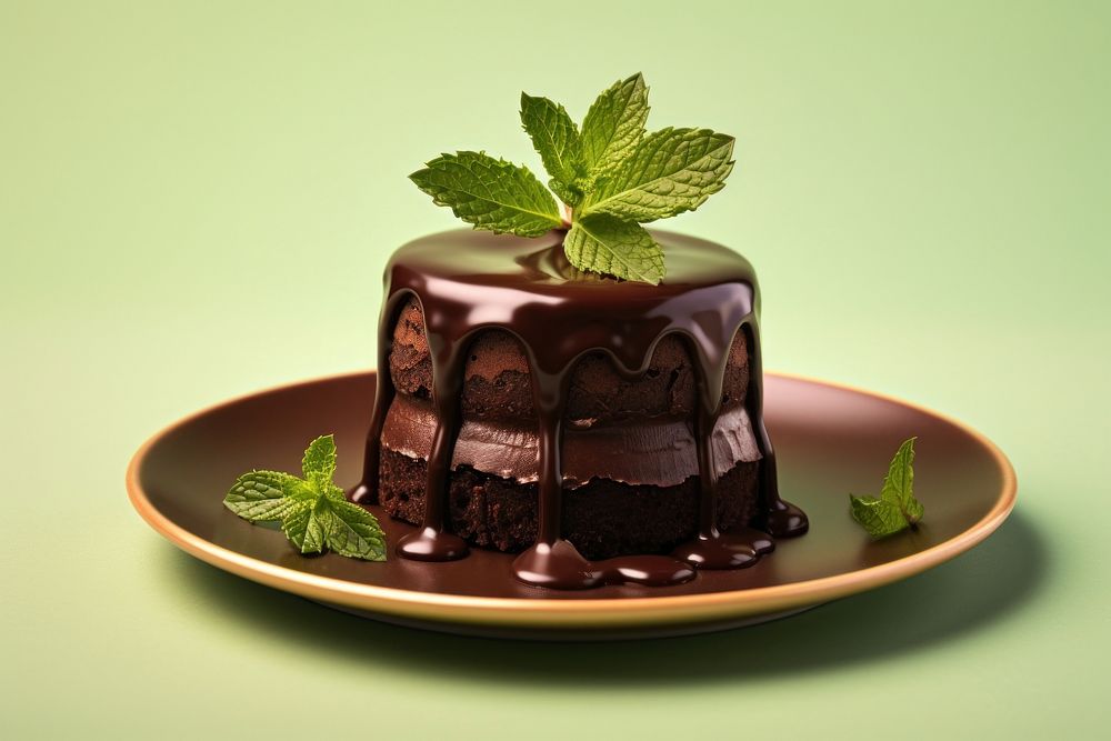 Chocolate mini cake chocolate dessert plant.