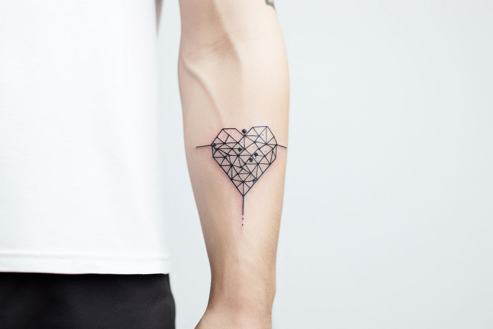 Heart tattoo skin individuality.