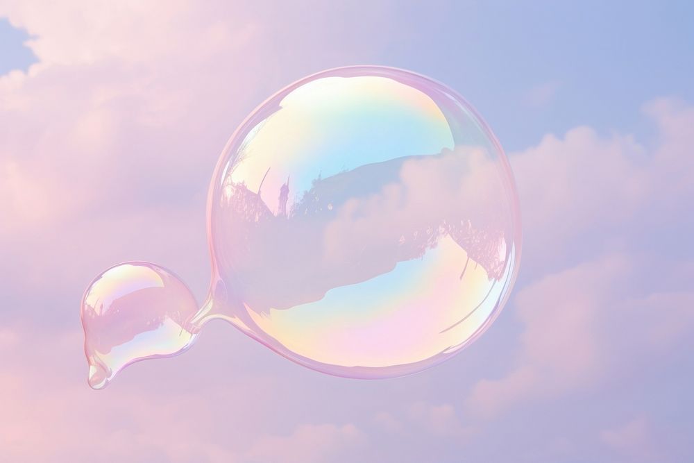 Holographic soap bubble outdoors nature cloud.