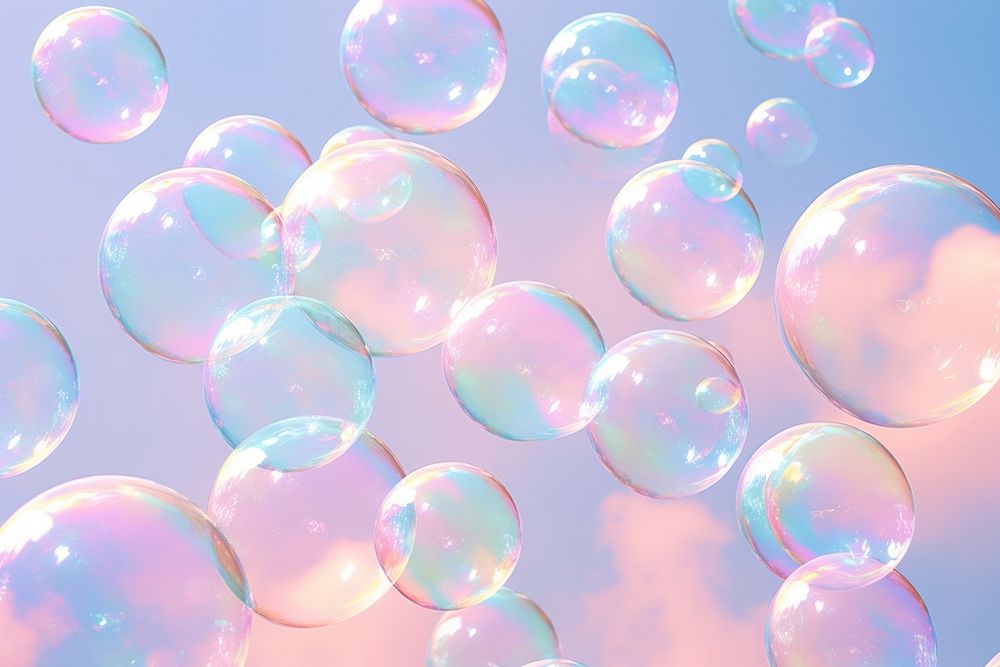Holographic soap bubbles pattern backgrounds balloon pink.