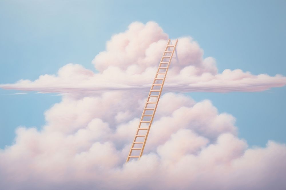 Ladder to the white cloud nature sky tranquility.