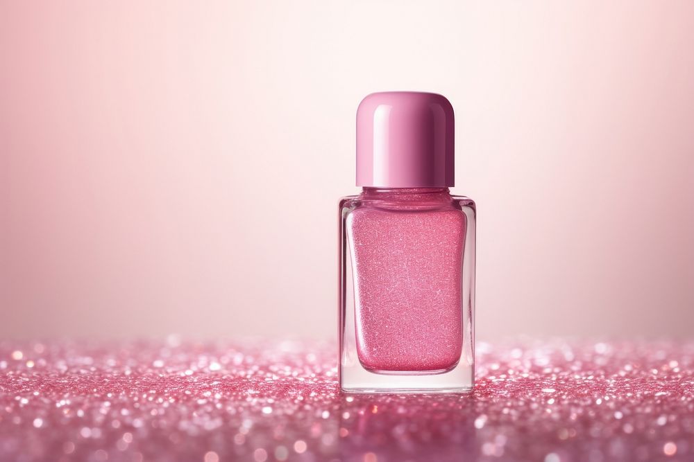 Pink nail liquid bootle packkage cosmetics perfume bottle.