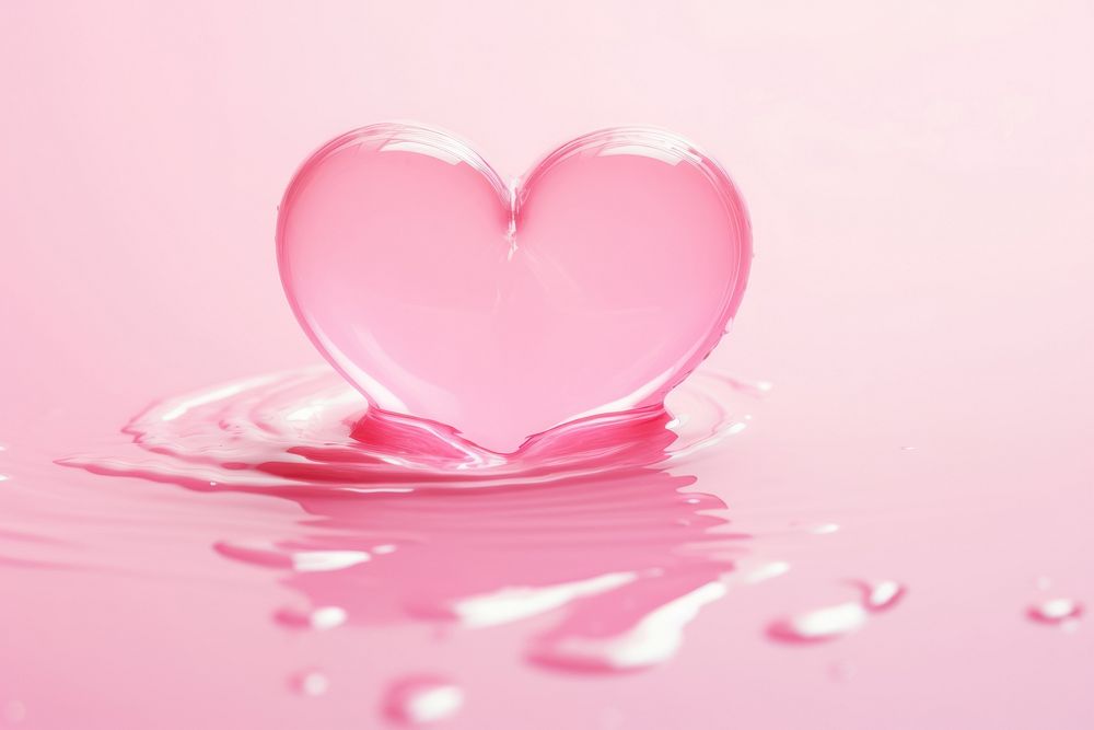 Pink heart on pink water pattern backgrounds freshness softness.