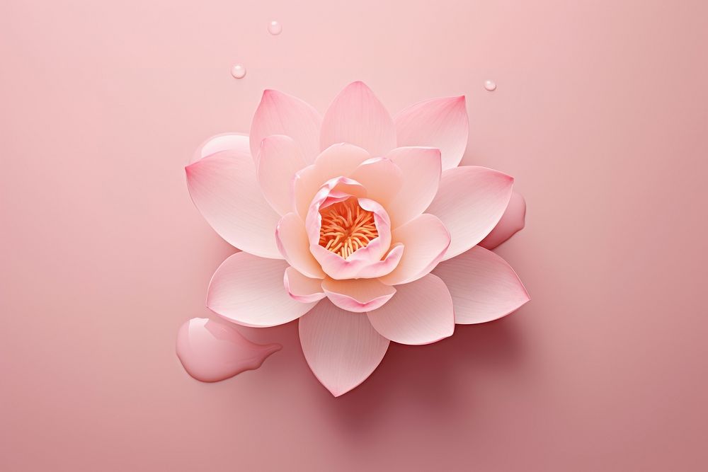 Pink lotus on pink water pattern flower petal plant.