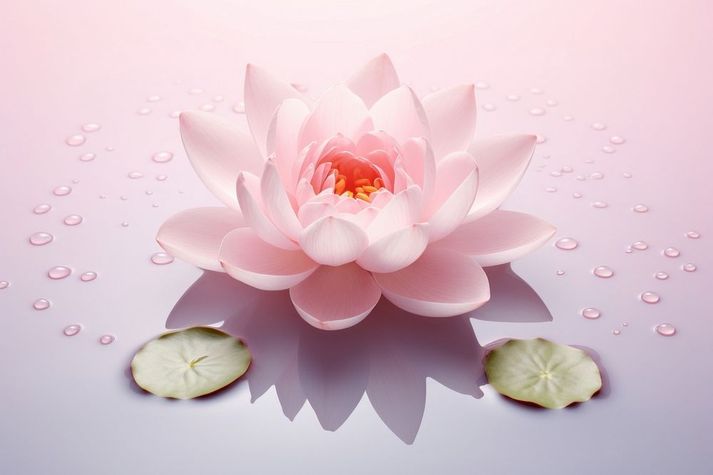 Pink lotus on water pattern flower petal plant.