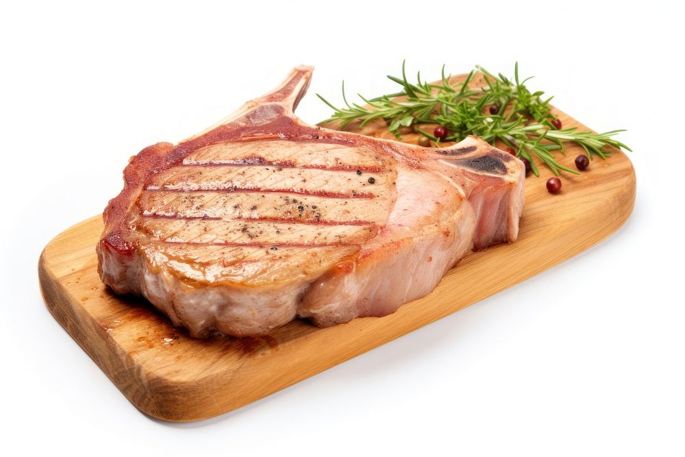 Pork chop steak meat food.