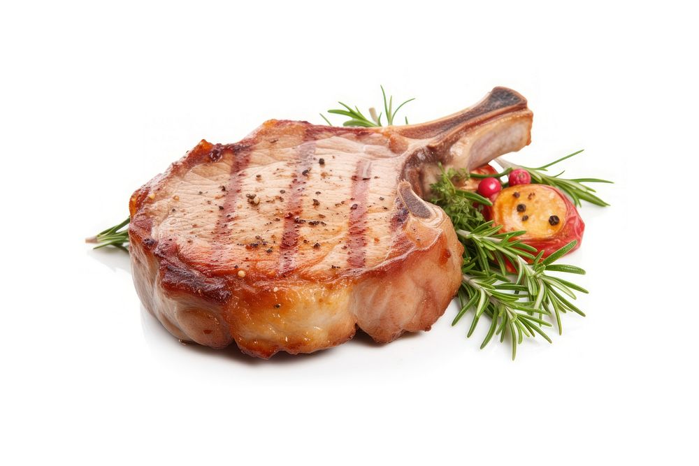 Pork chop steak meat food.