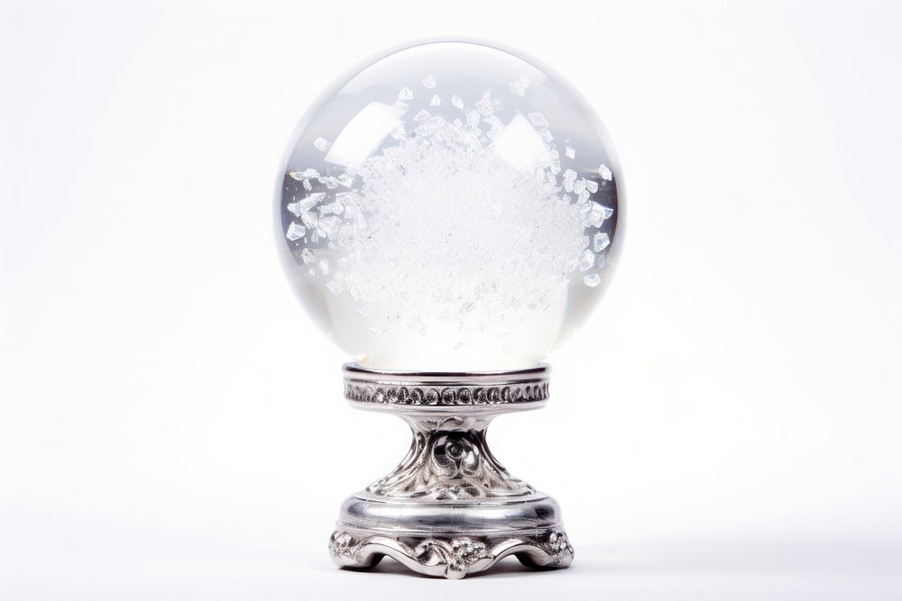 Crystal ball glass white lamp.