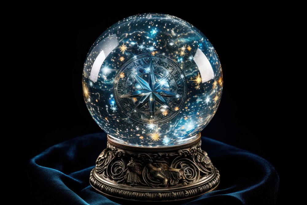 Crystal ball astronomy sphere night.