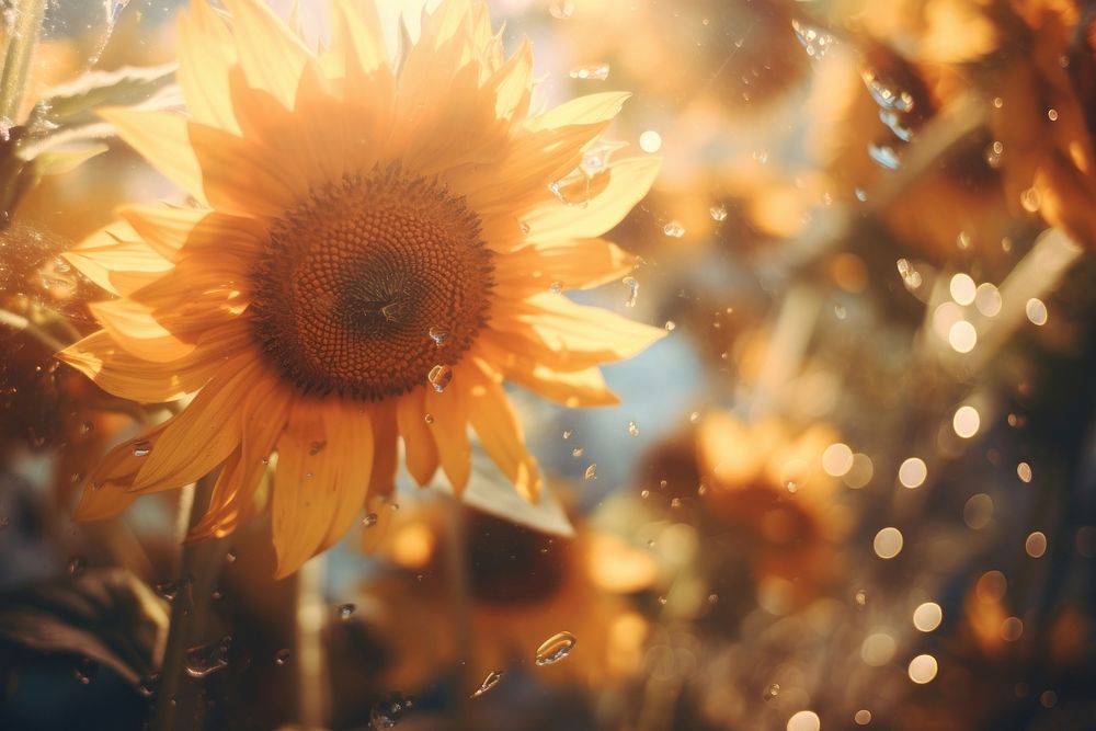 Sunflower light leaks backgrounds sunlight Premium Photo - rawpixel