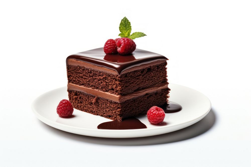 Chocolate cake raspberry dessert fruit.