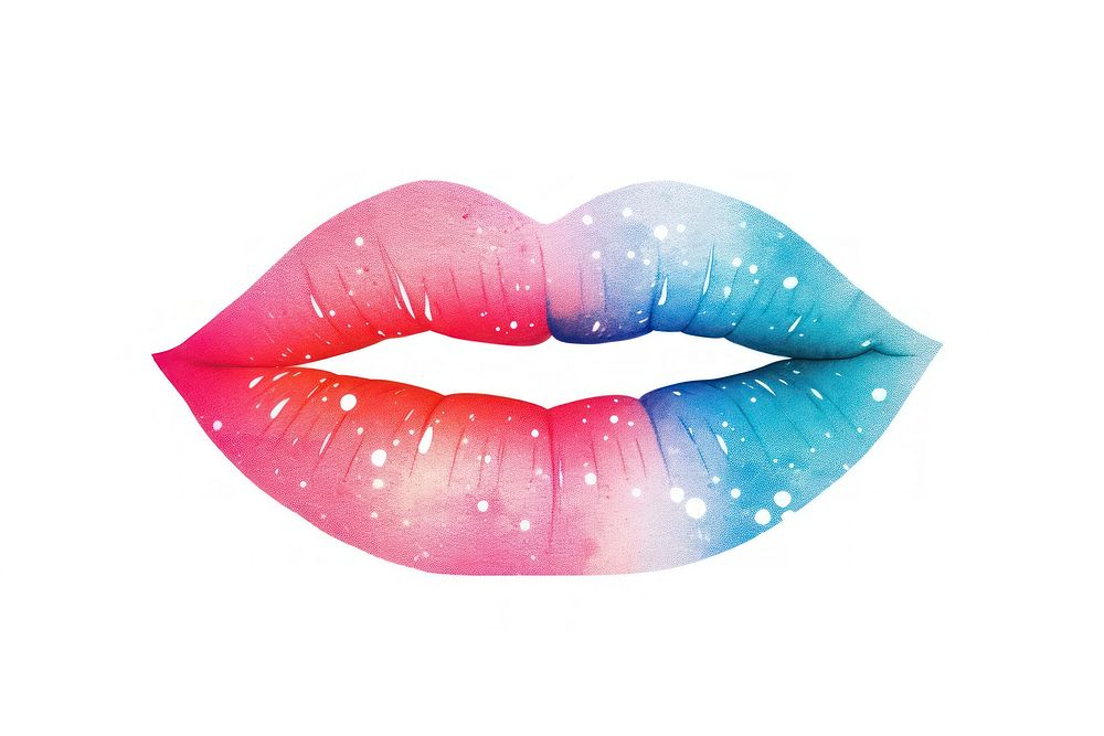 Mouth lipstick white background cosmetics.