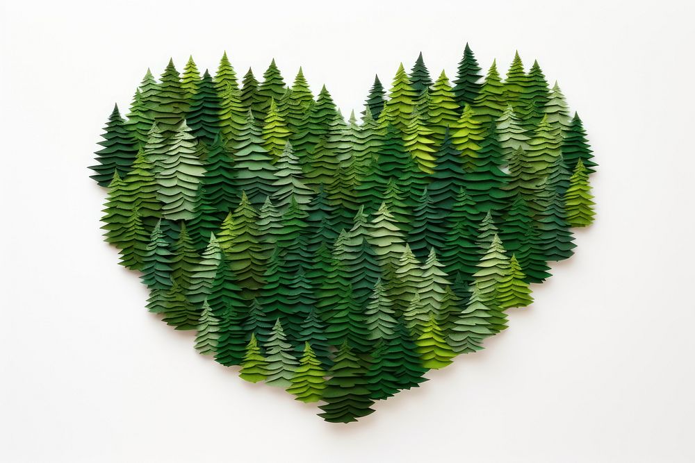 Forest shaped heart plant green tree.