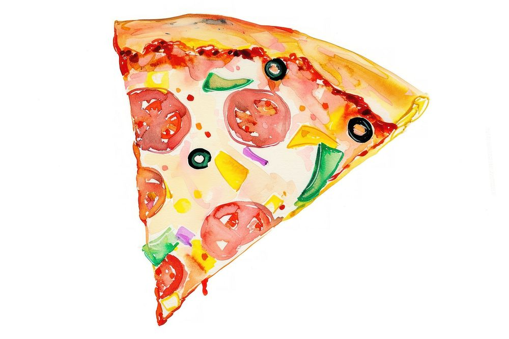Slice of pizza food white background pepperoni.