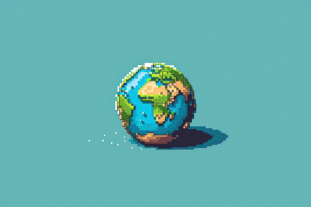 Globe pixel sphere planet shape.