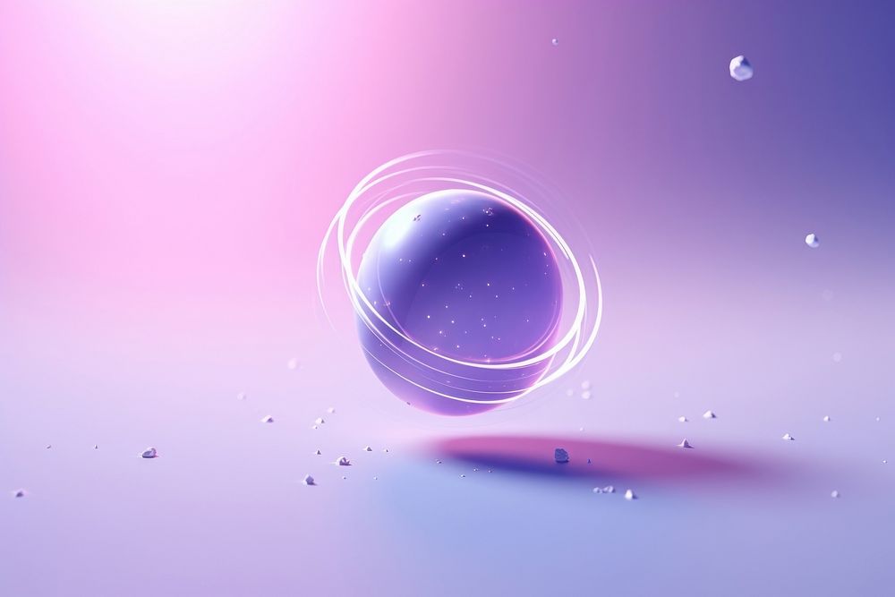 Galaxy sphere purple light.