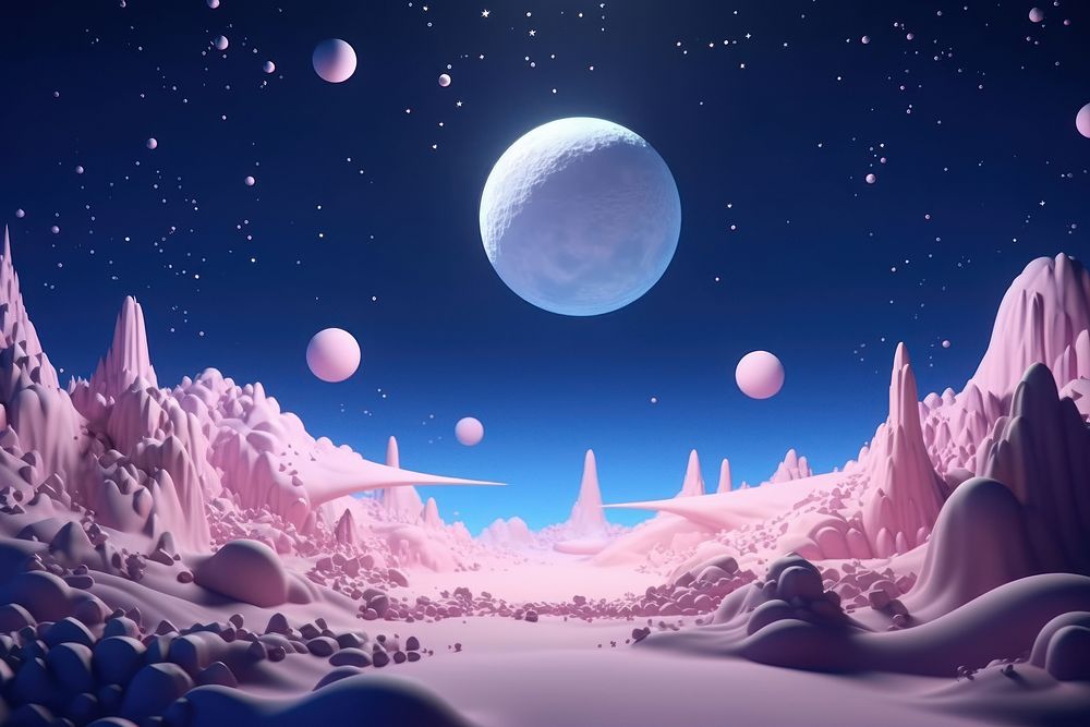 Moon border landscape astronomy panoramic.